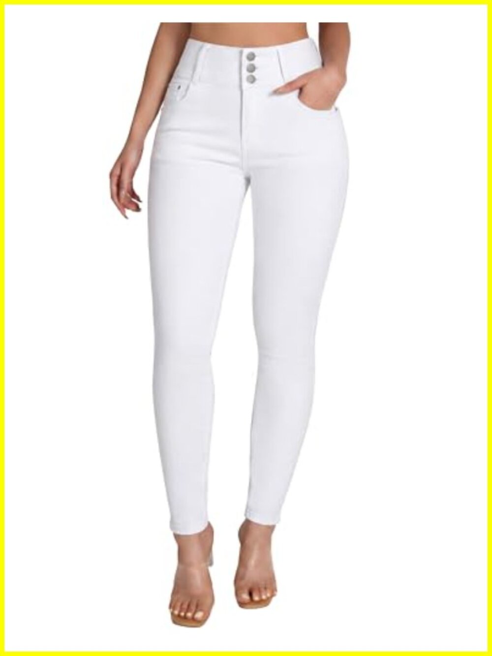 High Waisted Stretchy Skinny Curvy Jeans Tummy Control Jeggings with Butt